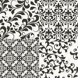 4 Seamless vector Floral Retro Patterns