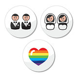 Gay / lesbian wedding icons set