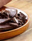 black dark chocolate chopped into pieces