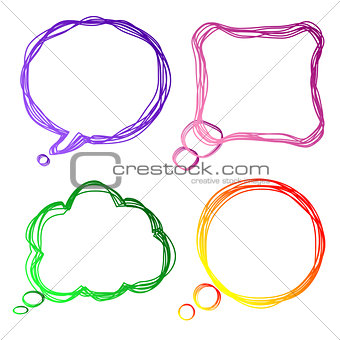 Set of colourful speech Bubbles