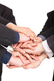 all business people hand together for teamwork concept