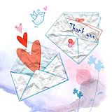 graphical envelopes with hearts