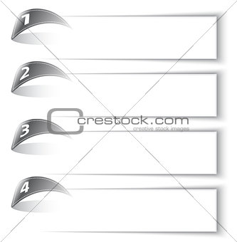 Numbered abstract white banners