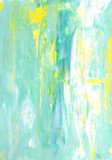 Turquoise and Yellow Abstract Art Painting