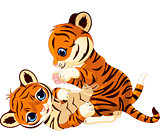 Cute playful tiger cub