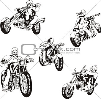 Set of bikers