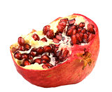 Part of fresh red pomegranate