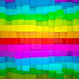 Abstract wall of colored cubes