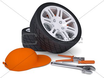 Car wheel and tools