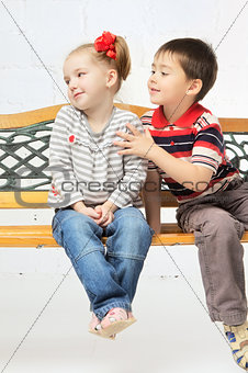 Children on bench