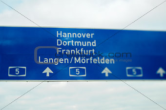 German highway sign