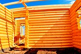 log house, wooden frame