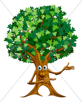 Tree man pointing illustration