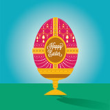 Happy easter egg illustration with font