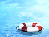 Lifebuoy, floating on waves