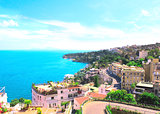 Panorama of Naples and Mediterranean sea