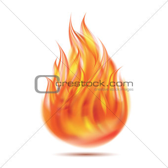 Symbol of fire on white background.