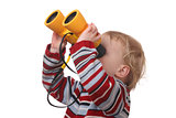 Toddler with binoculars