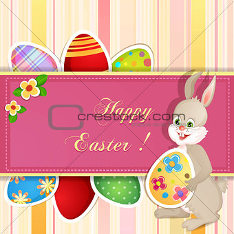 Easter greeting card with cute bunny