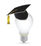 light bulb education graduation concept