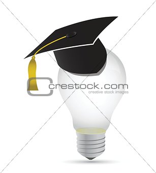 light bulb education graduation concept