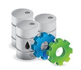 oil barrels and industrial gears