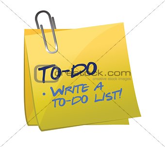 to-do list concept on a post-it