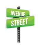 avenue and street road sign