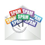 envelope with spam color signs