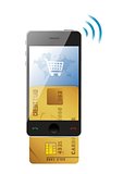 Shopping concept. Credit Card and modern mobile