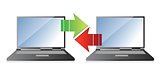 laptops information transferring concept