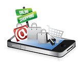 smartphone online shopping concept