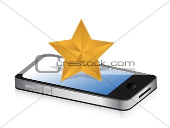 excellent rating display on a phone concept