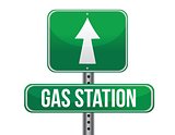 gas station road sign