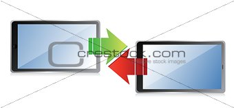 tablet transferring information concept