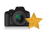 camera gold star review concept