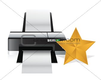 printer gold star review concept