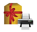 printer gift box illustration design