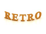 RETRO sign with orange letters 