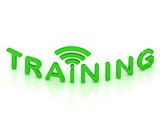 TRAINING  green sign with the antenna 