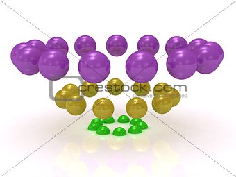 Abstract models of colored balls 