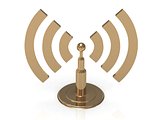 Gold antenna with radio waves