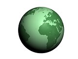 Green Earth globe 3d render