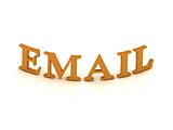 EMAIL sign with orange letters 