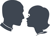 couple face silhouette
