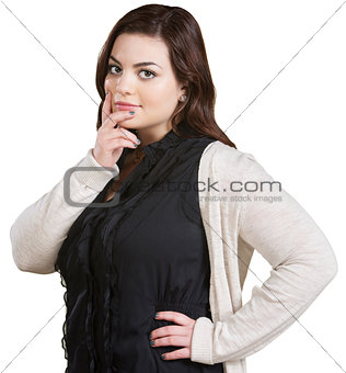 Woman with Fingers on Chin