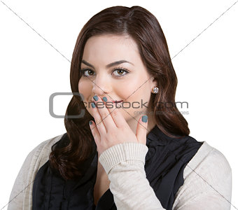 Smiling Woman Covering Mouth