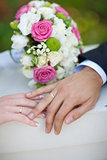 bouquet and wedding rings