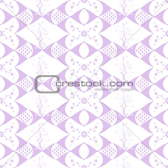 Seamless Fish and Floral Pattern