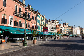 Restaurants and Cafes on Piazza Bra in Verona, Veneto, Italy